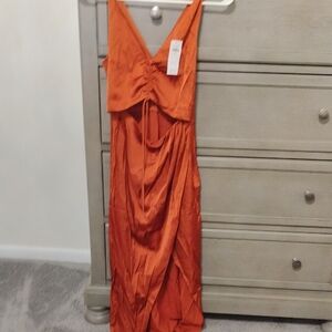 Elegant Orange Maxi Dress